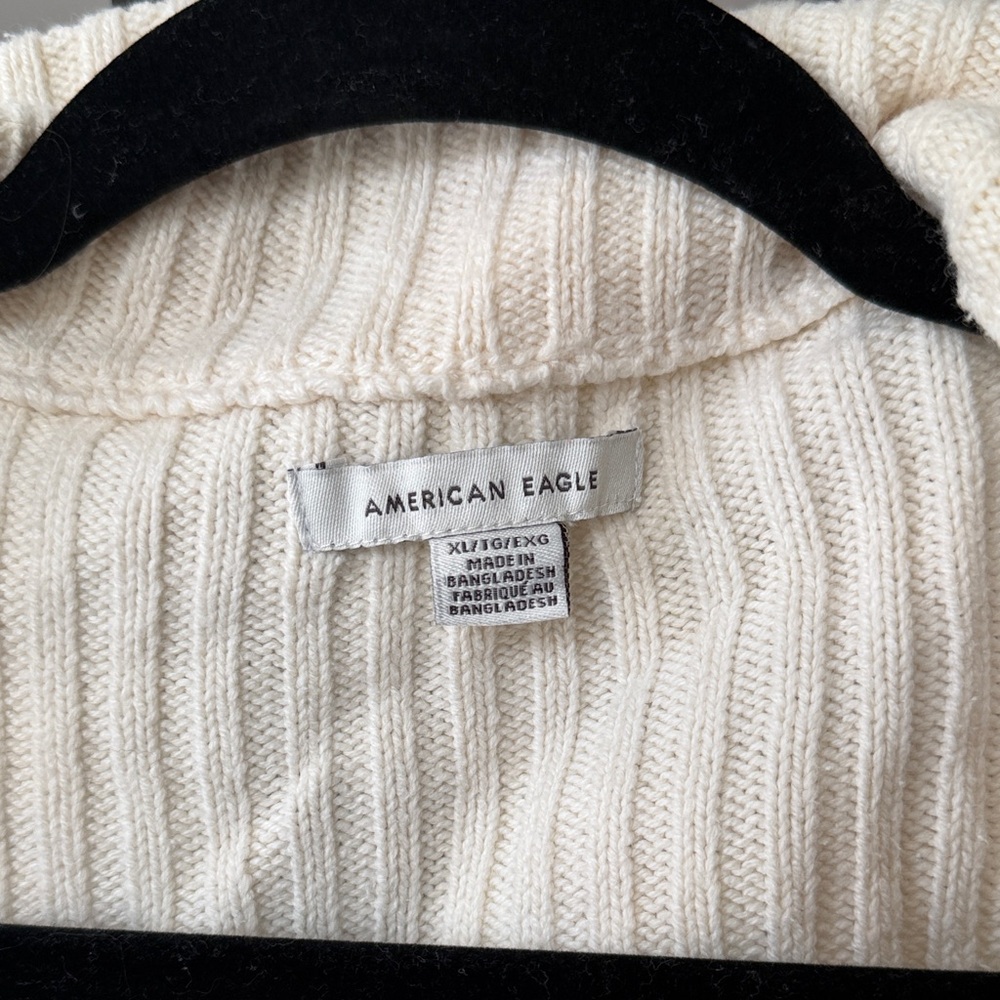 Cream Ribbed Zip-Up Sweater - Picture 2 of 3
